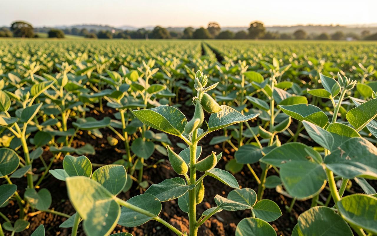 Grãos e fibras: soja, milho, algodão, arroz, feijão e trigo